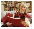 Writers' festival friend reads book at home